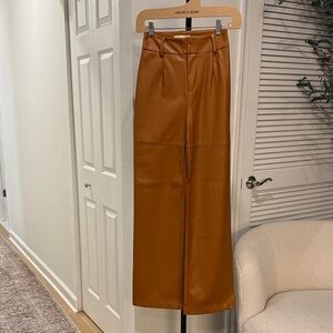 Meshki - High Waist Leather Trousers